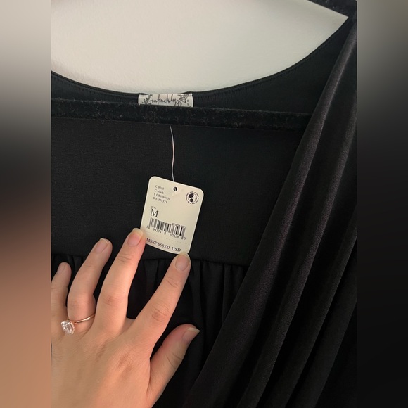 Free People - Black Turnt Bodysuit - Size Medium - Picture 2 of 5